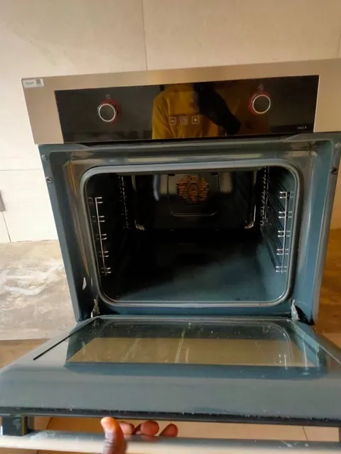 Built-in oven with the door open