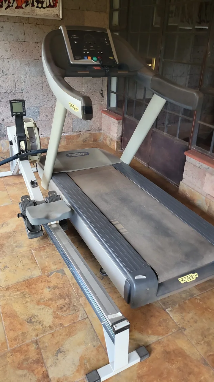 Commercial treadmill set up after a service